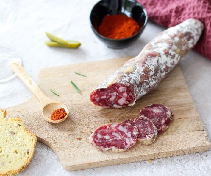 Saucisson sec artisanal au piment d'Espelette (220gr) - La Maison