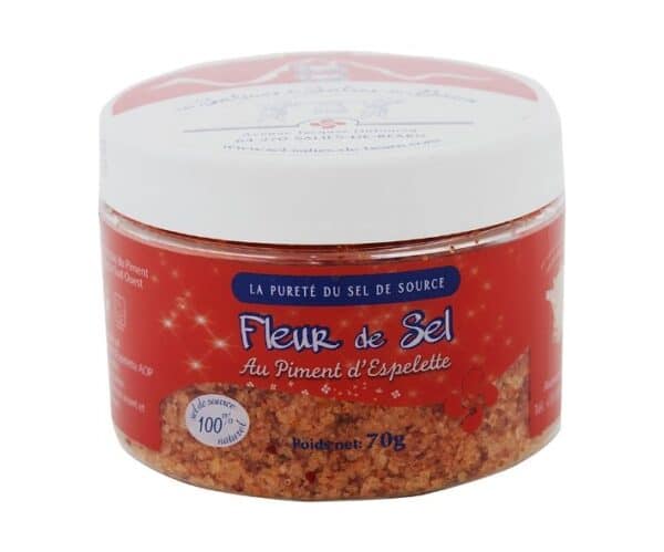 Photo de pot de Fleur de sel au piment d'Espelette 70gr