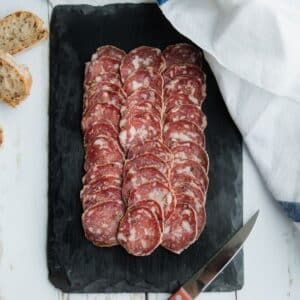 image produit rosette tranchée IGP - saucisson artisanal en tranches