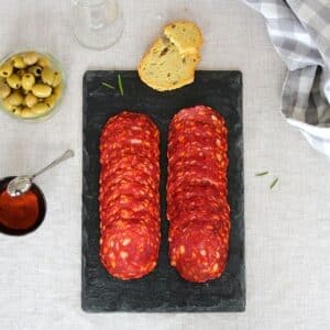 image de chorizo tranché IGP Porc du Sud-Ouest