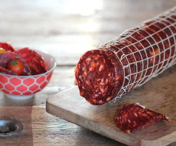 image de chorizo fort gros idéal pour traiteur IGP Porc du Sud-Ouest