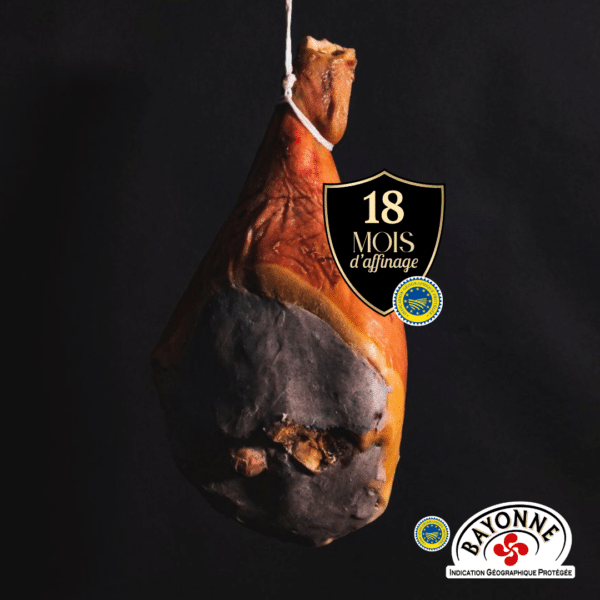 Photo de jambon de Bayonne IGP 18 mois d'affinage - produit local d'exception