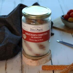saucisses confites sanglier