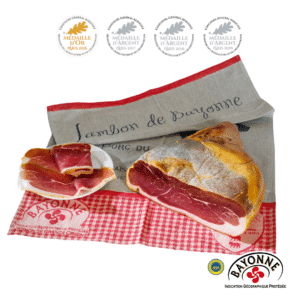 Morceau de jambon sec Bayonne IGP sous vide en demi